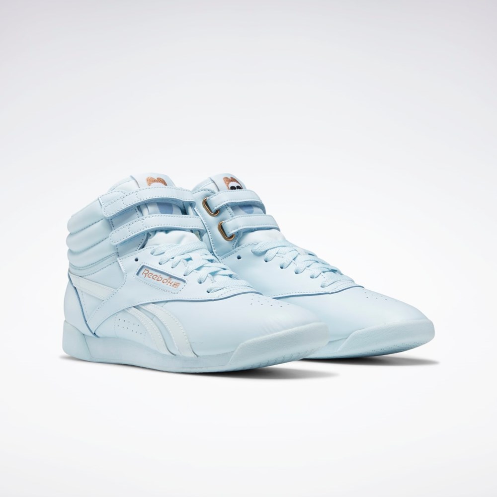 Glass Blue / Glass Blue / Glass Blue Reebok Cardi B Freestyle Hi Shoes | GX7173