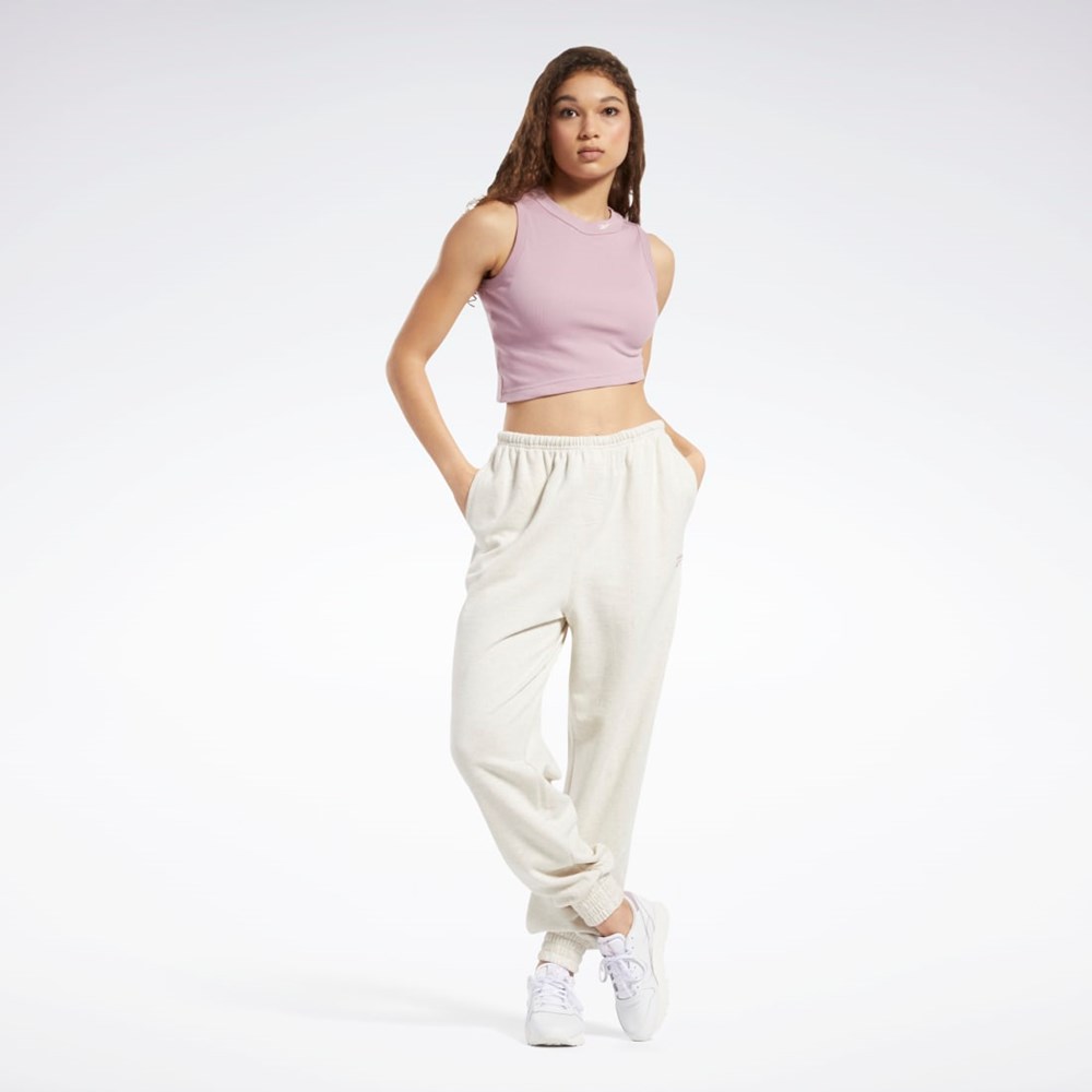 Infused Lilac Reebok Classics Cropped Ribbed Tank Top | HK4929