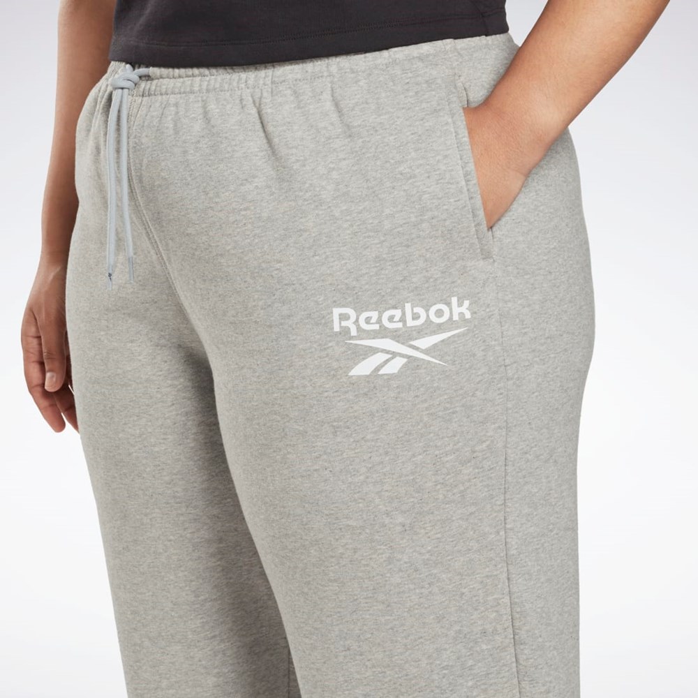 Medium Grey Heather Reebok Reebok Identity Logo Fleece Joggers (Plus Size) | HT5853