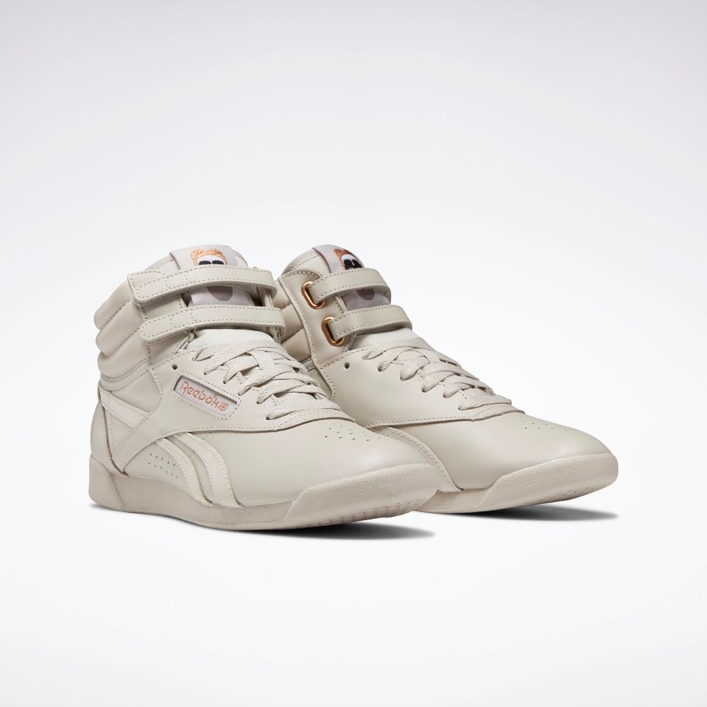 Moonstone / Boulder Grey / Ftwr White Reebok Cardi B Freestyle Hi Shoes | GX7174