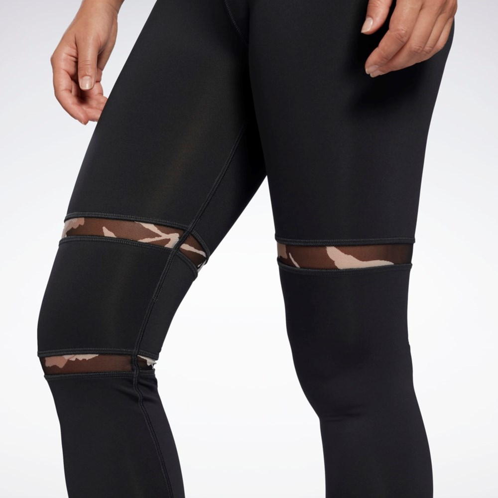 Night Black Reebok MYT Detail Leggings | H65562