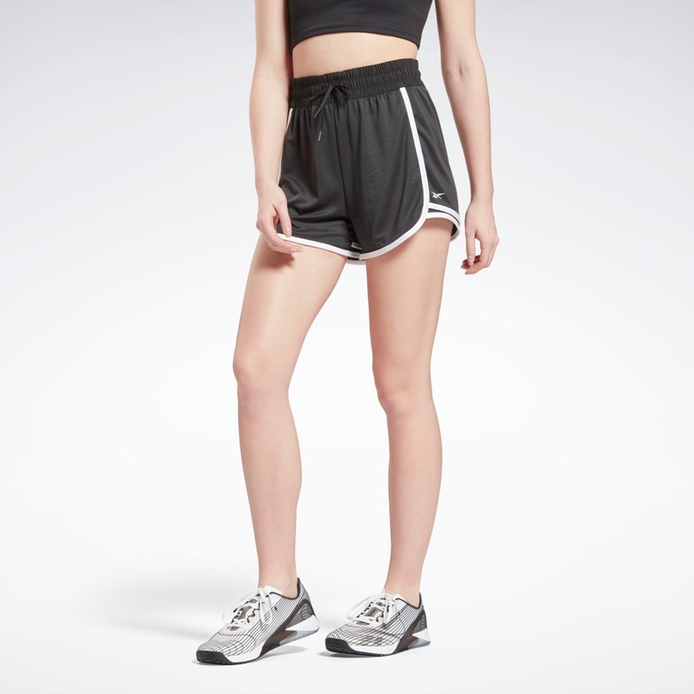 Night Black Reebok Workout Ready High-Rise Shorts | GV3258
