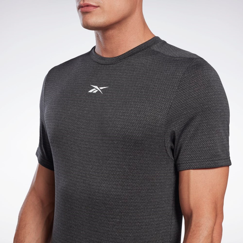 Night Black Reebok Workout Ready Mélange T-Shirt | H46641