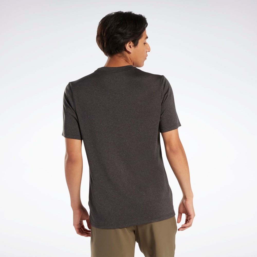 Night Black Reebok Workout Ready Mélange T-Shirt | HI0947
