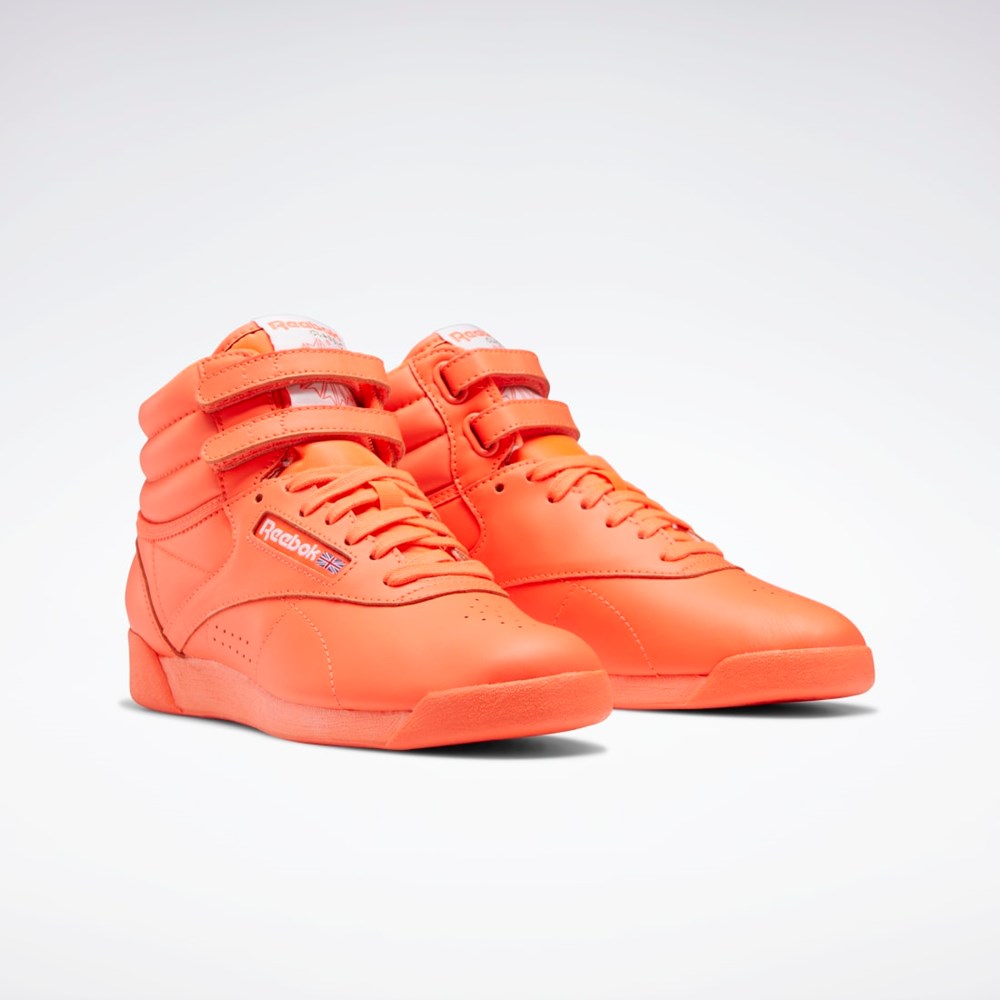 Orange Flare / Orange Flare / Ftwr White Reebok Freestyle Hi Shoes | GW7171