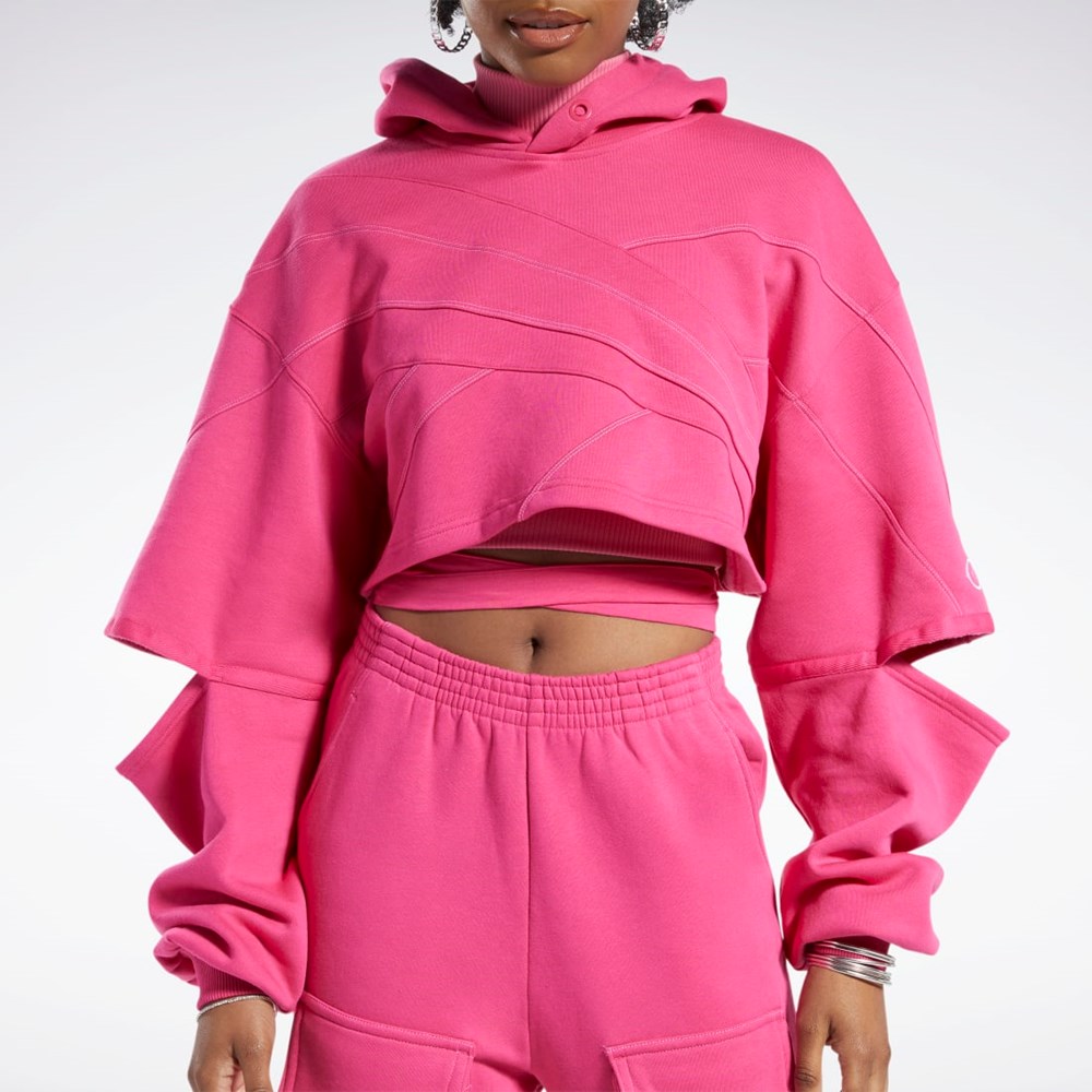 Pink Fusion / Pink Fusion Reebok Cardi B Knit Hoodie | HS4309