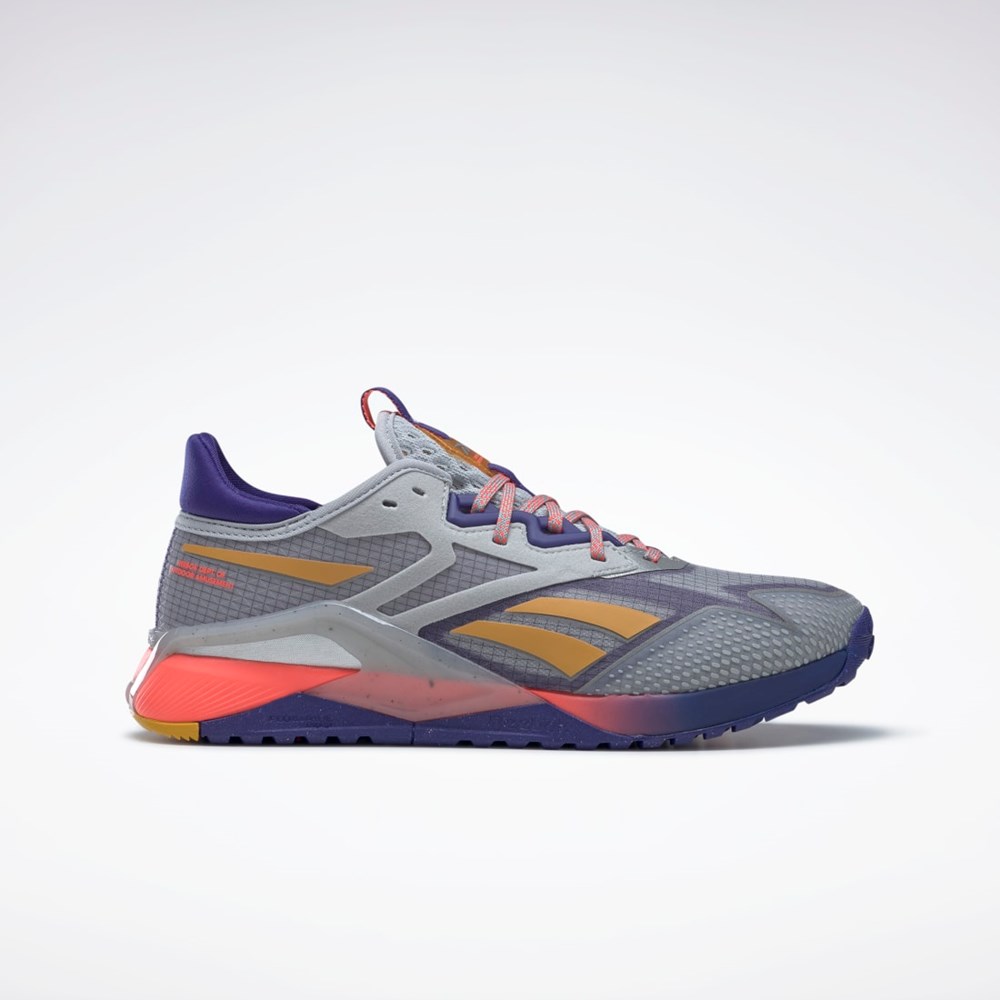 Pure Grey 3 / Bold Purple / Orange Flare Reebok Nano X2 TR Adventure Training Shoes | GY8900