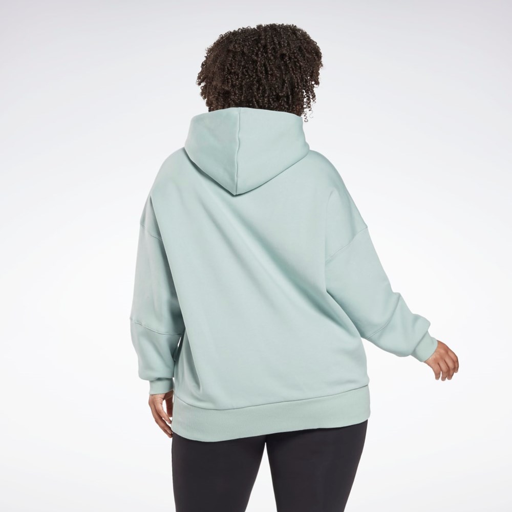 Seaside Grey Reebok Studio Recycled Oversize Hoodie (Plus Size) | HN4339