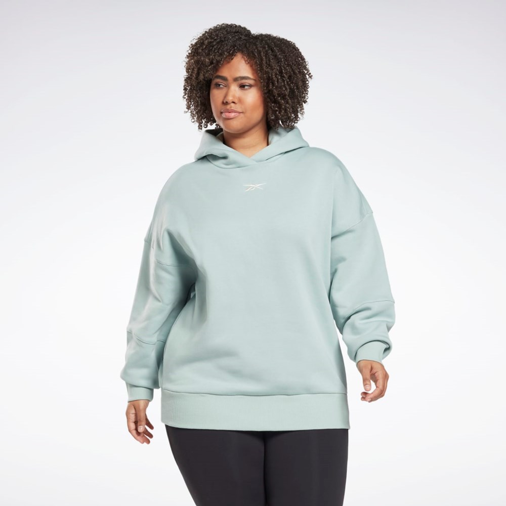 Seaside Grey Reebok Studio Recycled Oversize Hoodie (Plus Size) | HN4339