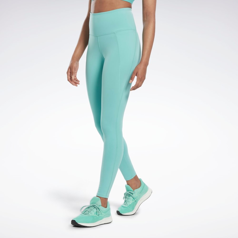 Semi Classic Teal Reebok Lux High-Waisted Tights | HP1358