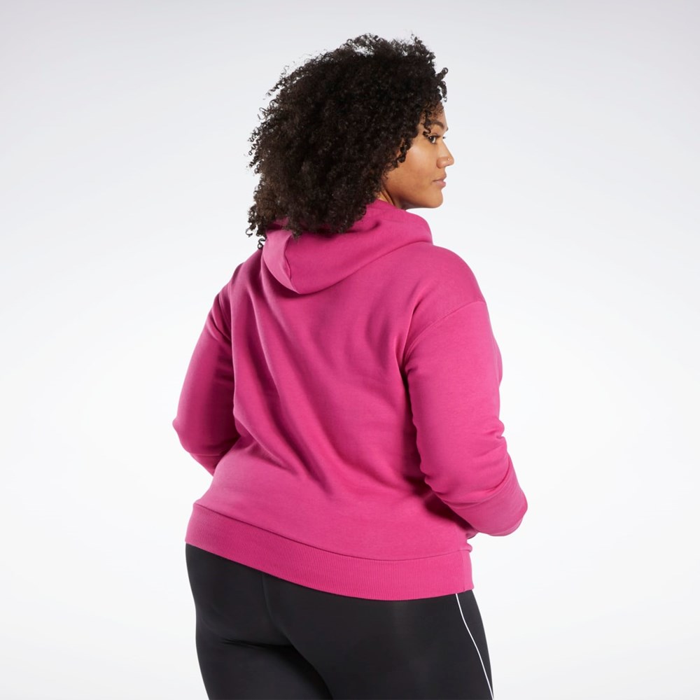 Semi Proud Pink Reebok Reebok Identity Logo Fleece Pullover Hoodie (Plus Size) | HS0048