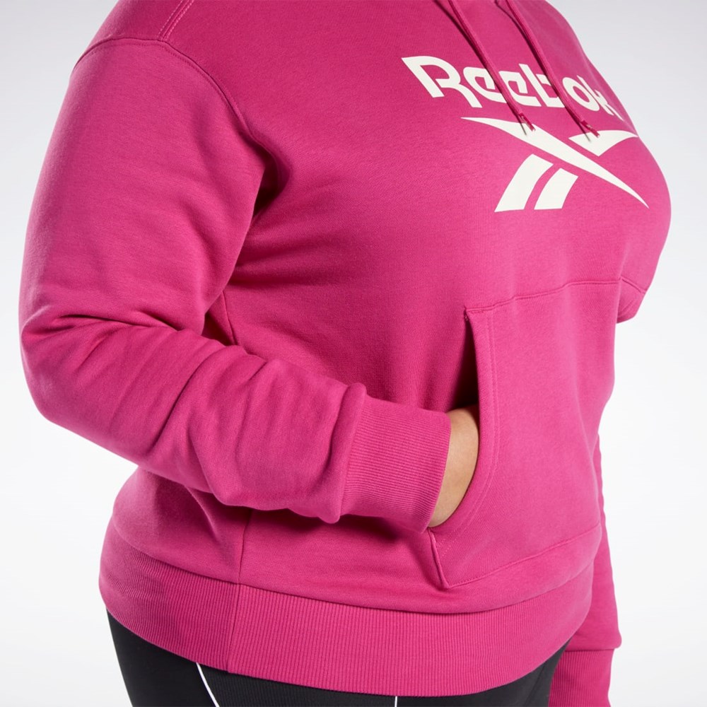 Semi Proud Pink Reebok Reebok Identity Logo Fleece Pullover Hoodie (Plus Size) | HS0048