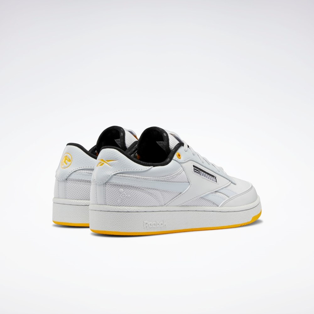 Spirit White / Silver Met. / Track Gold Reebok Jurassic World Club C Revenge Shoes | HQ6205