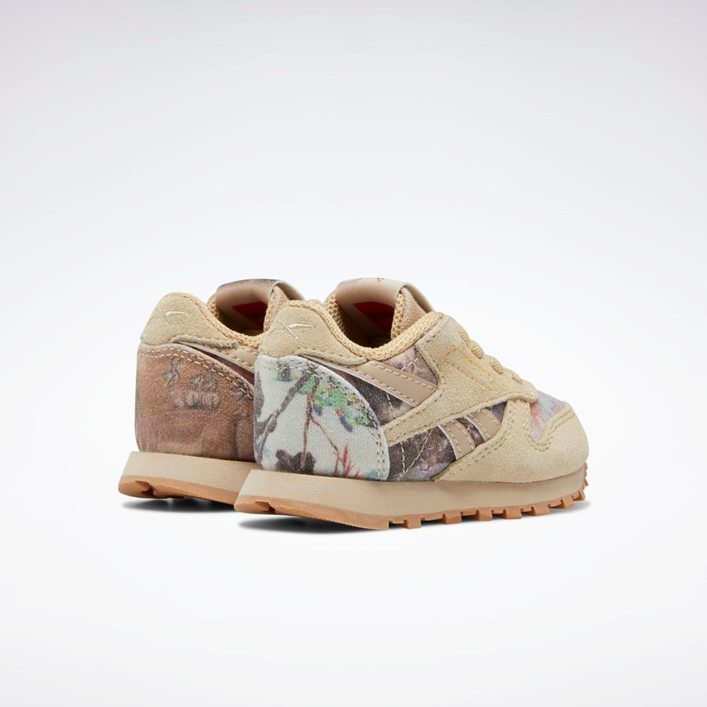 Utility Beige / Parchment / Soft Camel Reebok National Geographic Classic Leather Shoes - Toddler | GY2061