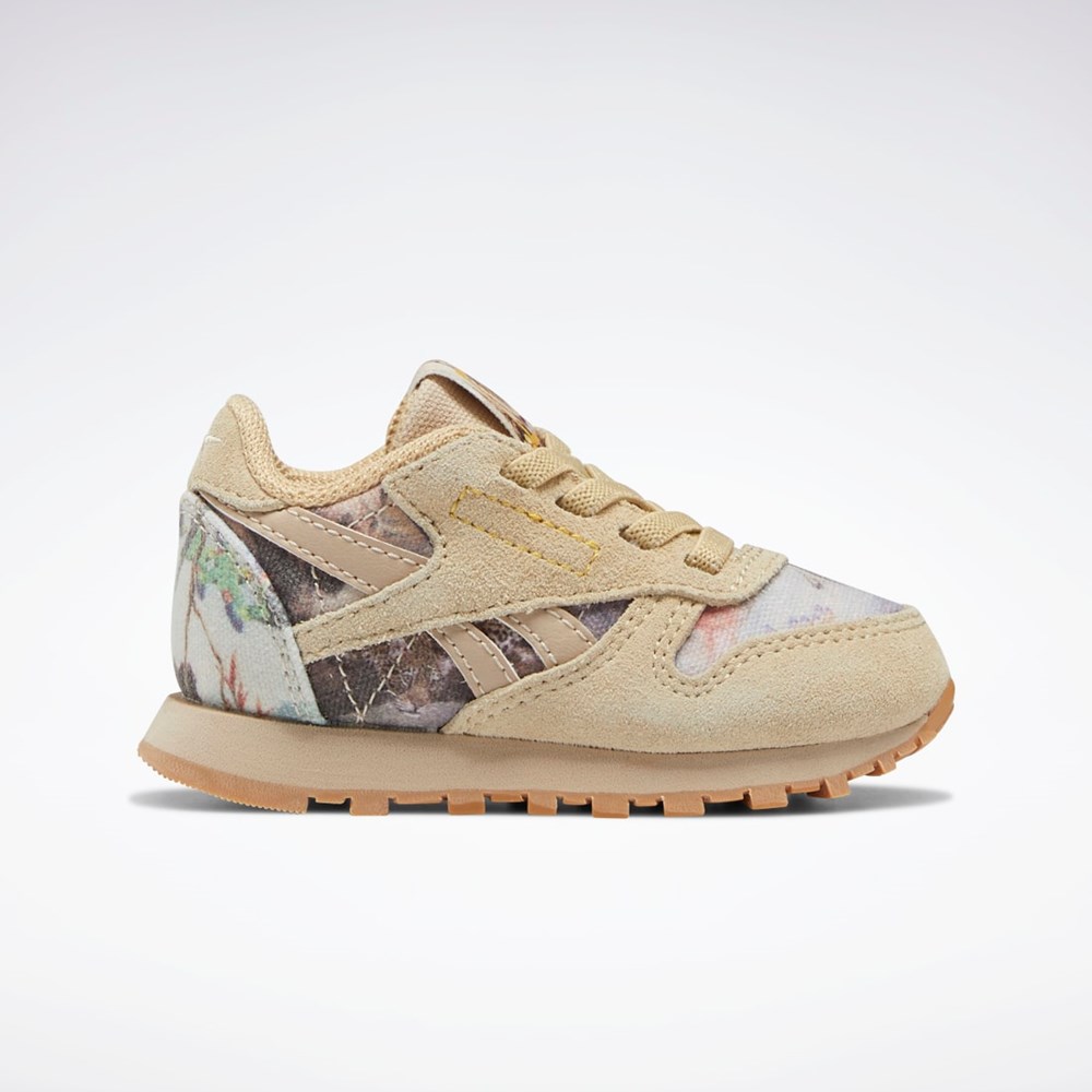 Utility Beige / Parchment / Soft Camel Reebok National Geographic Classic Leather Shoes - Toddler | GY2061