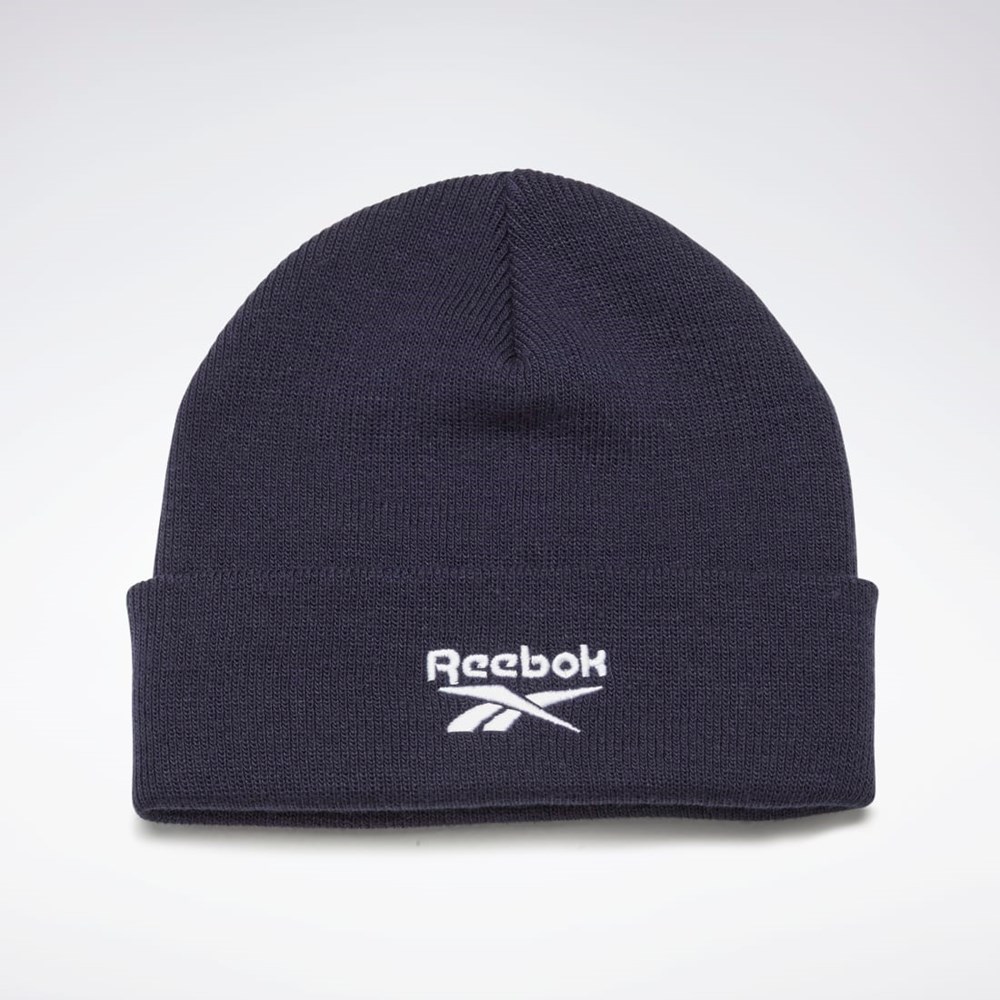 Vector Navy Reebok Foundation Logo Beanie | GH0427