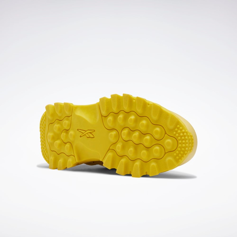 Weathered Yellow / Weathered Yellow / Utility Yellow Reebok Cardi B Classic Leather V2 Shoes - Preschool | GZ4269