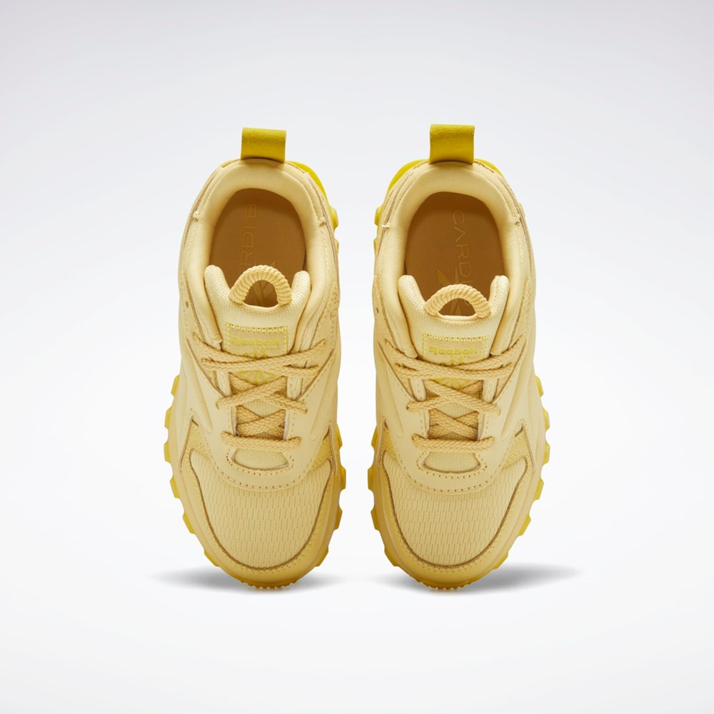 Weathered Yellow / Weathered Yellow / Utility Yellow Reebok Cardi B Classic Leather V2 Shoes - Preschool | GZ4269