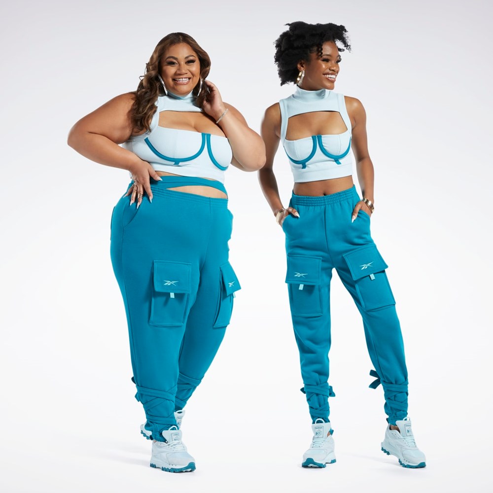 Whisper Blue / Seaport Teal Reebok Cardi B Crop Top | HS4312