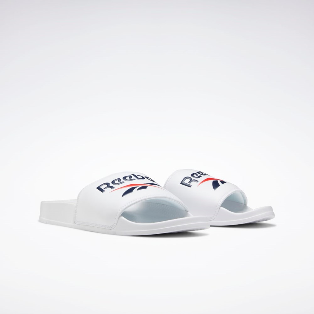 White / Collegiate Navy / Radiant Red Reebok Reebok Classic Slides | EH0668