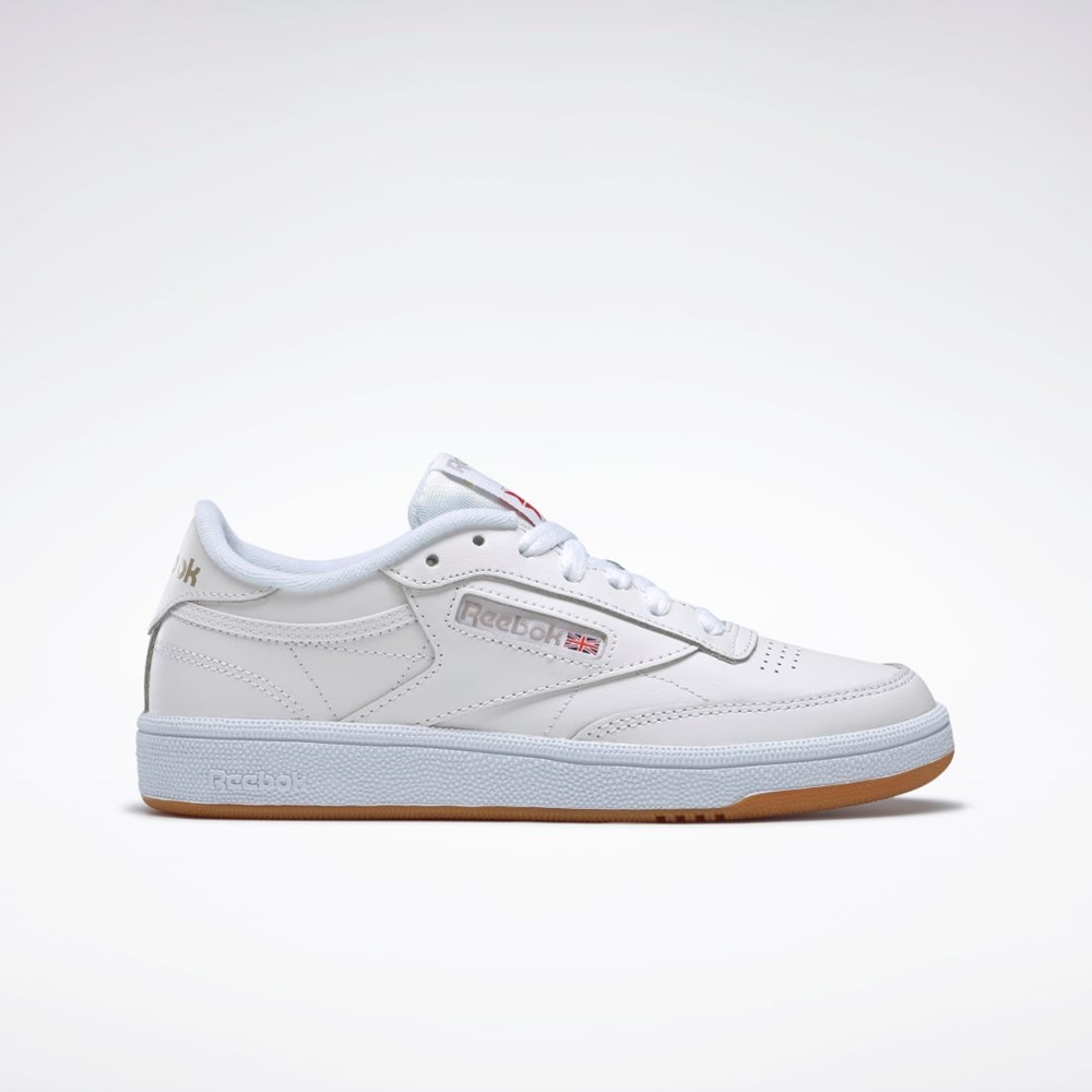 White / Light Grey / Gum Reebok Club C 85 Shoes | BS7686