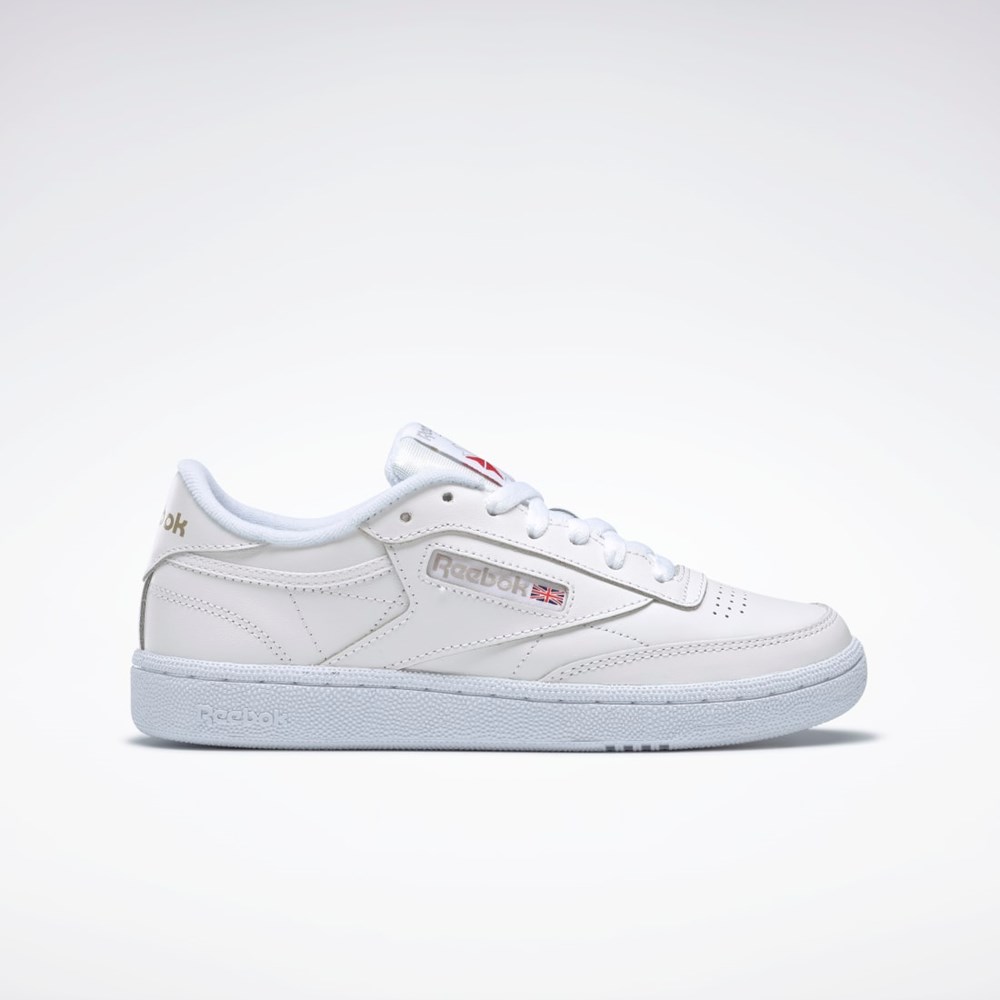 White / Light Grey Reebok Club C 85 Shoes | BS7685
