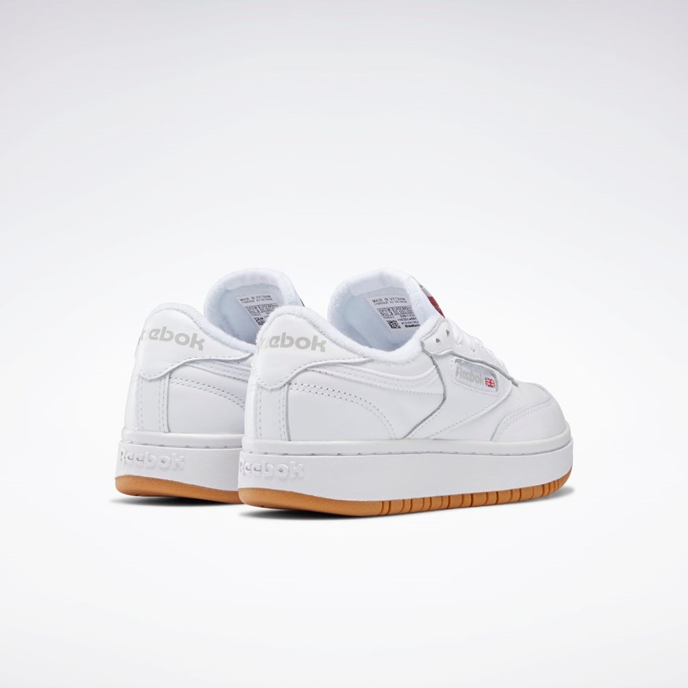 White / Reebok Rubber Gum-07 / White Reebok Club C Double Shoes | FV5658