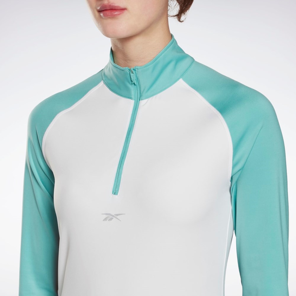 White Reebok Running Quarter-Zip Sweatshirt | HM5121
