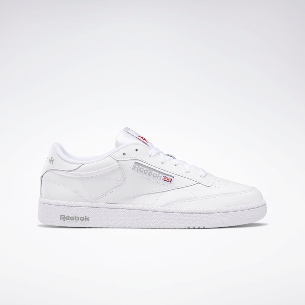 White / Sheer Grey Reebok Club C 85 Shoes | AR0455