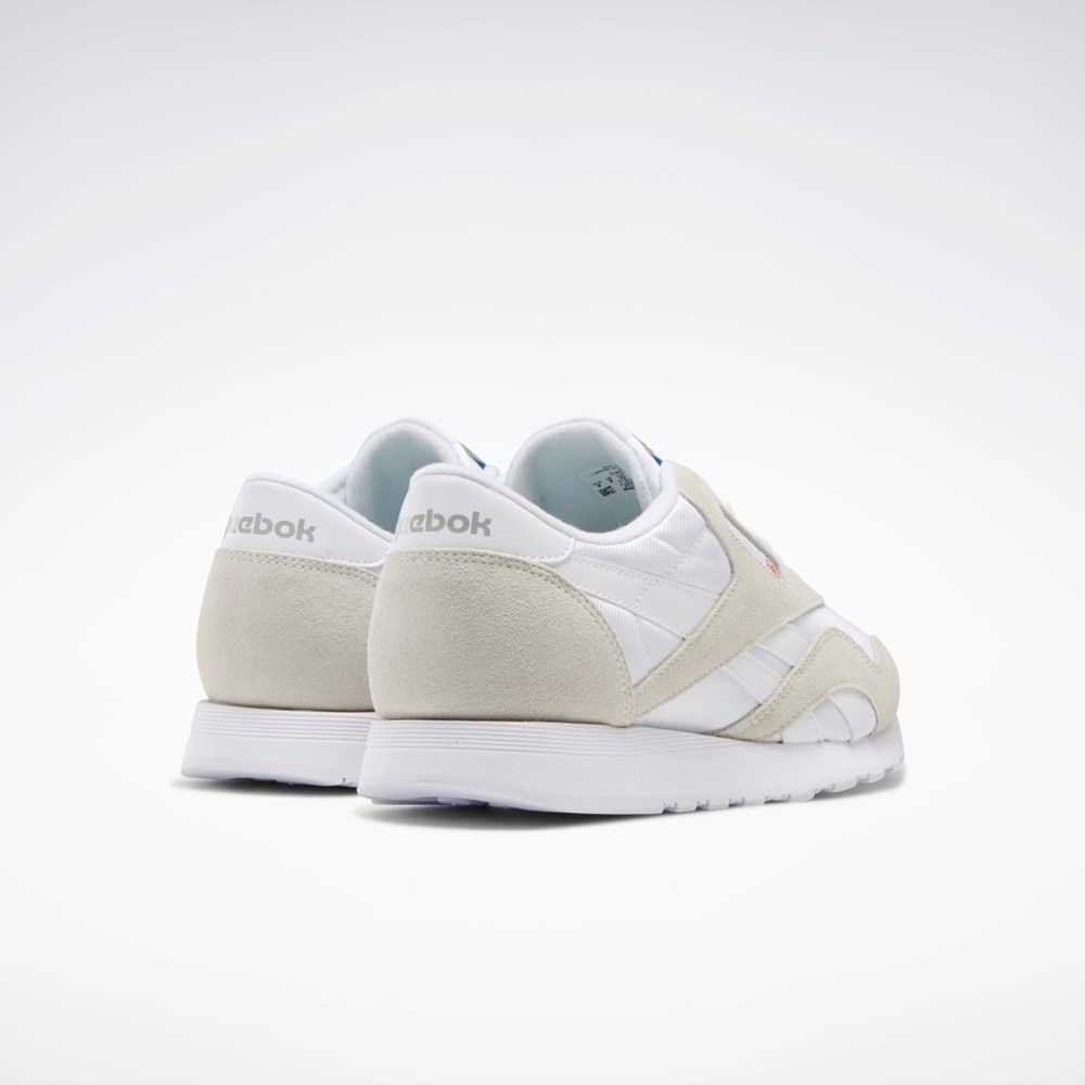 White / White / Light Grey Reebok Classic Nylon Shoes | FV1593
