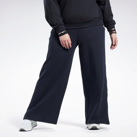 Black Reebok Classics Wide-Leg Pants (Plus Size) | HI2382
