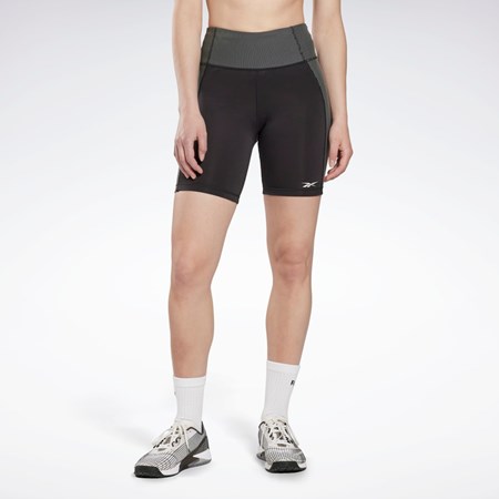 Black Reebok Rib High-Rise Leggings | HI6221