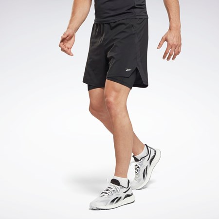 Black Reebok Running Two-in-One Shorts | HI0058