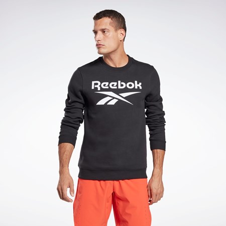 Black / White Reebok Reebok Identity Fleece Crew Sweatshirt | GR1654