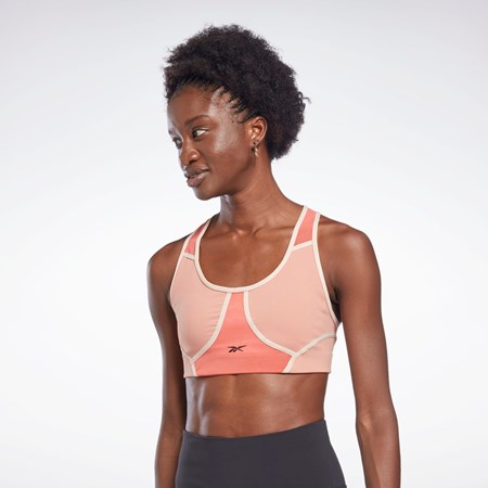 Canyon Coral Reebok Lux Racer Padded Colorblocked Bra | H49065