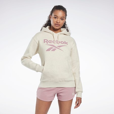 Classic White Mel Reebok Reebok Identity Logo Fleece Pullover Hoodie | HK6813