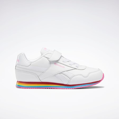 Ftwr White / Ftwr White / True Pink Reebok Reebok Royal CL Jog 3 1V Shoes - Preschool | GW3752