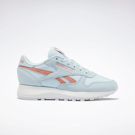 Glass Blue / Glass Blue / Canyon Coral Reebok Classic Leather SP Shoes | GX6199