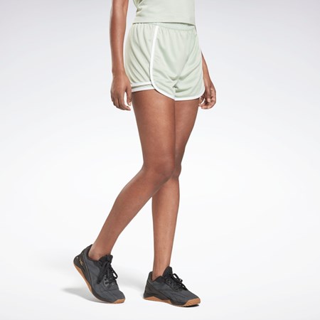 Light Sage Reebok Workout Ready High-Rise Shorts | HD7661