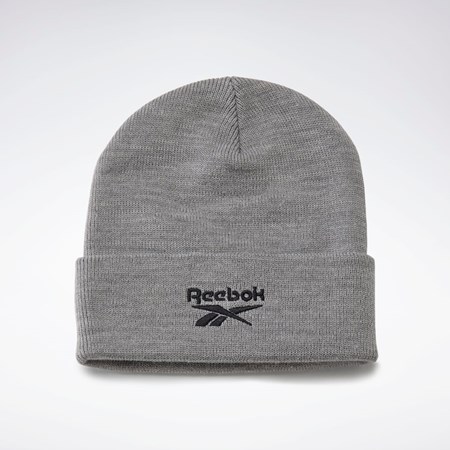 Medium Grey Heather Reebok Foundation Logo Beanie | GH0428