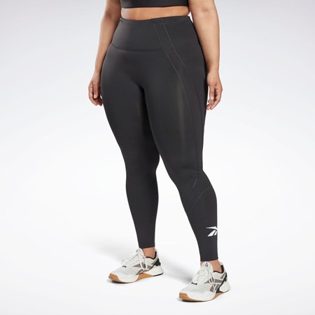 Night Black Reebok Workout Ready Vector Leggings (Plus Size) | HI2390