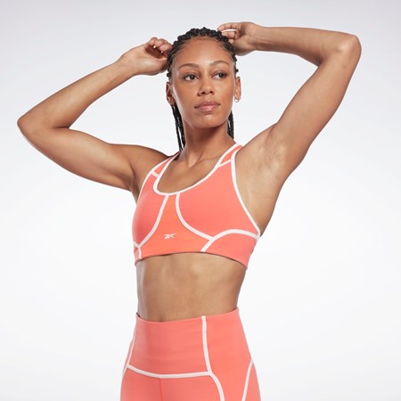 Semi Orange Flare Reebok Lux Racer Padded Colorblocked Bra | HK4852